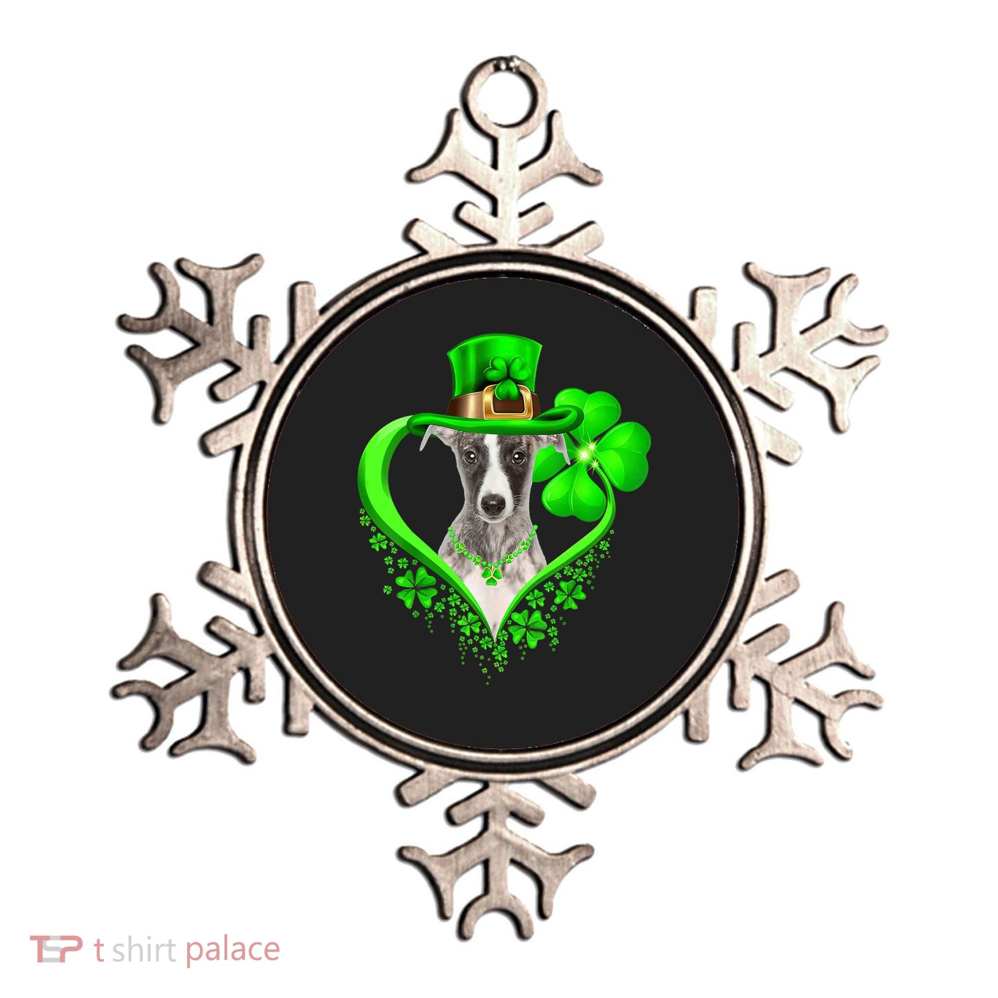 Whippet Dog St Patricks Day Lover Irish Shamrock Ornament