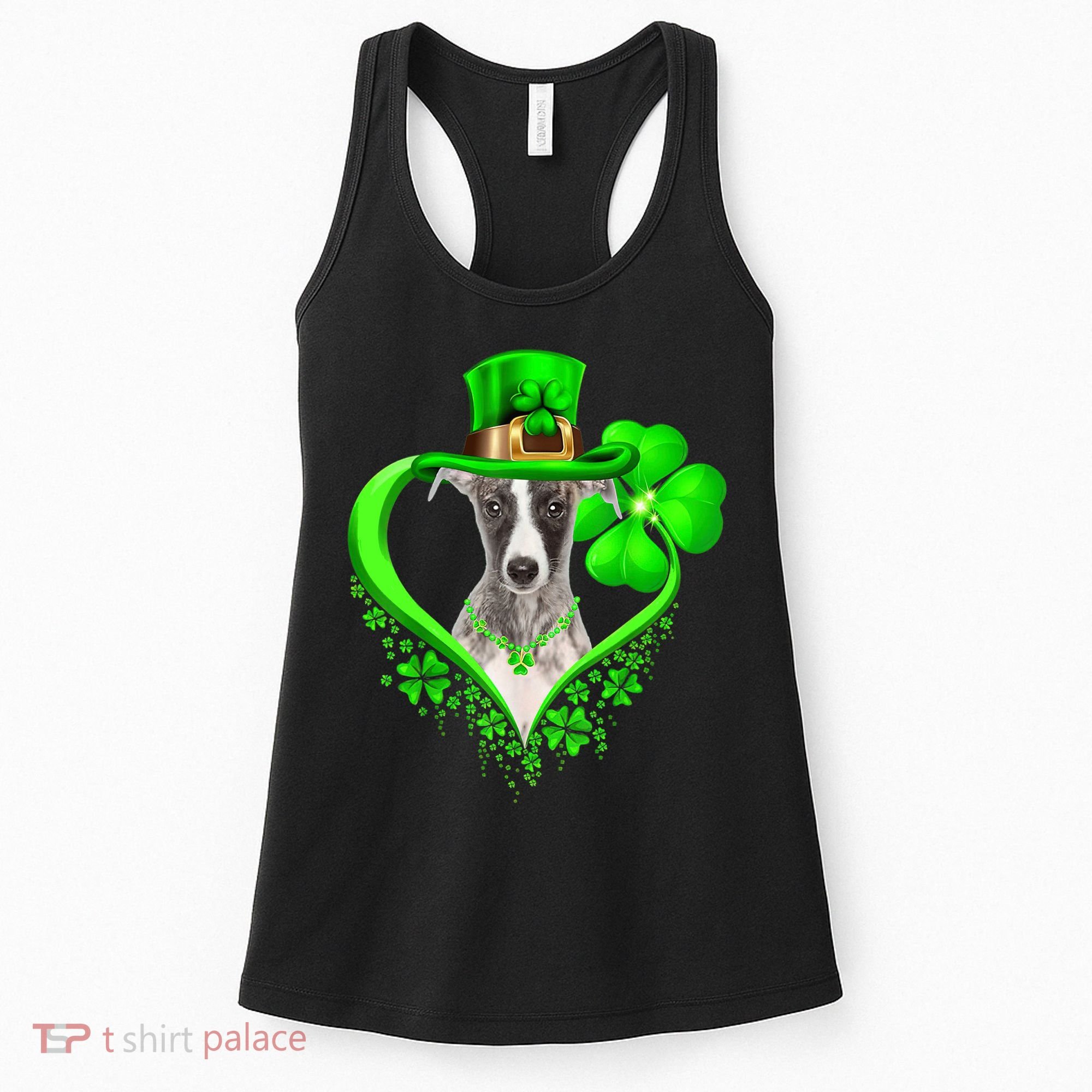 Whippet Dog St Patricks Day Lover Irish Shamrock Women's Tank Top