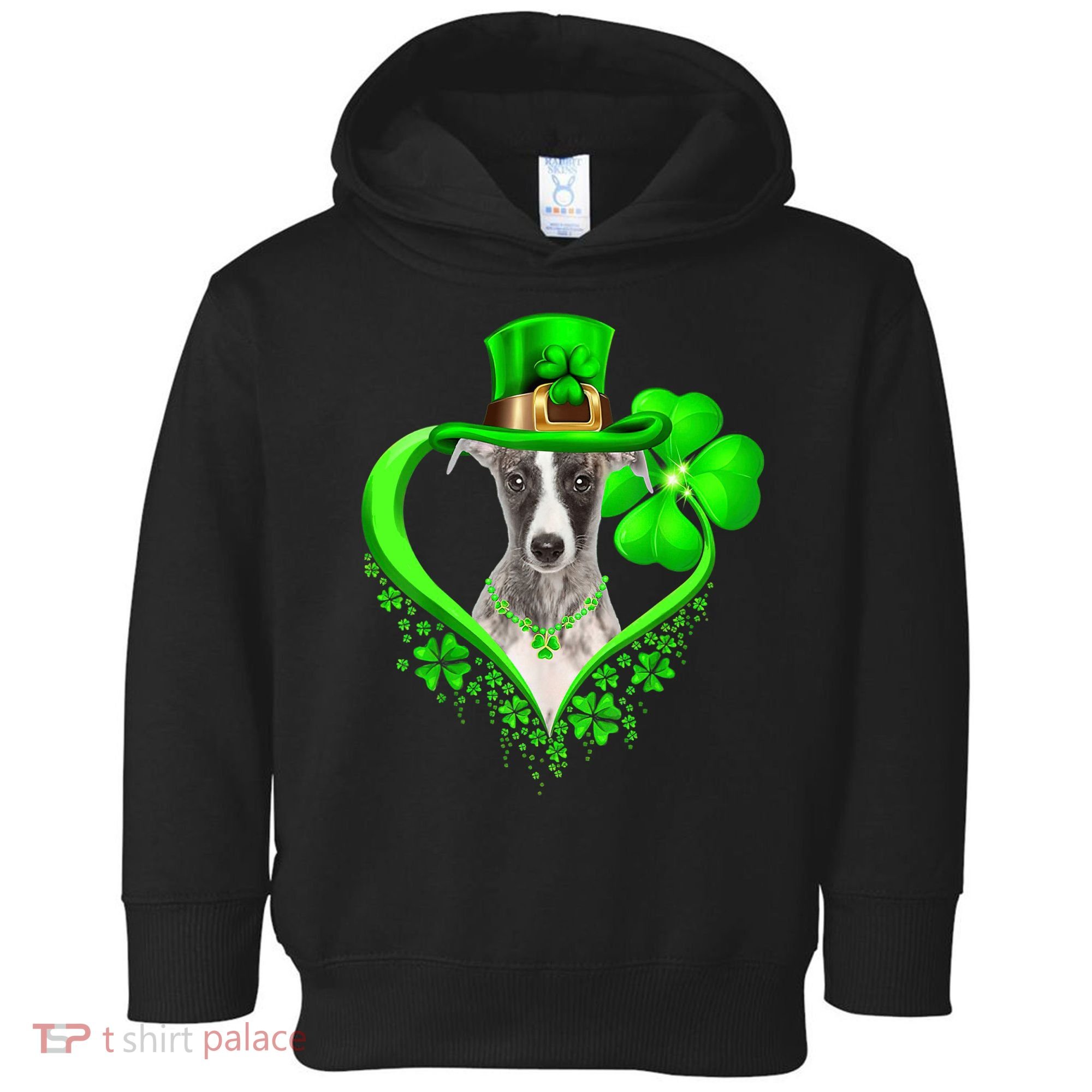 Whippet Dog St Patricks Day Lover Irish Shamrock Toddler Hoodie