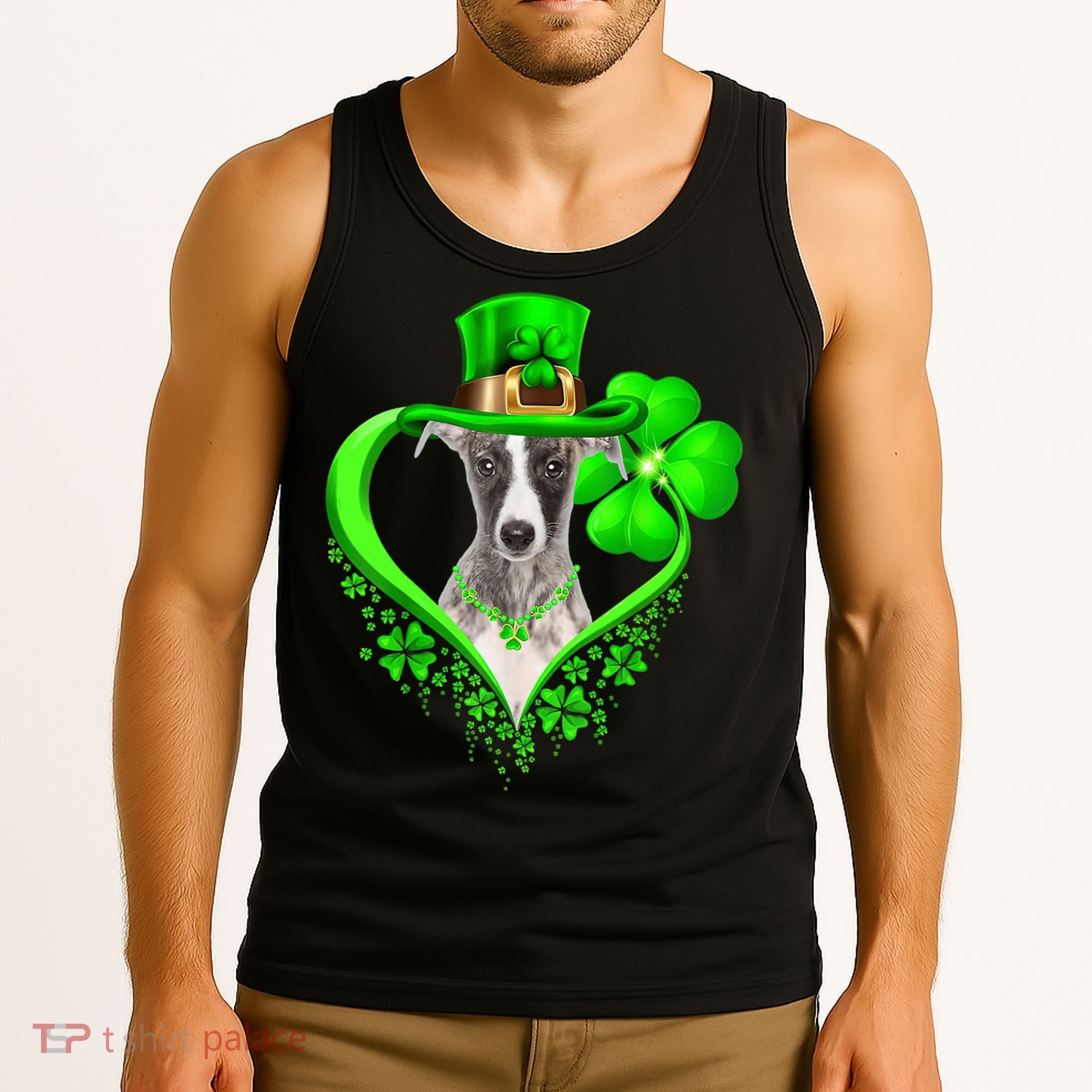 Whippet Dog St Patricks Day Lover Irish Shamrock Tank Top