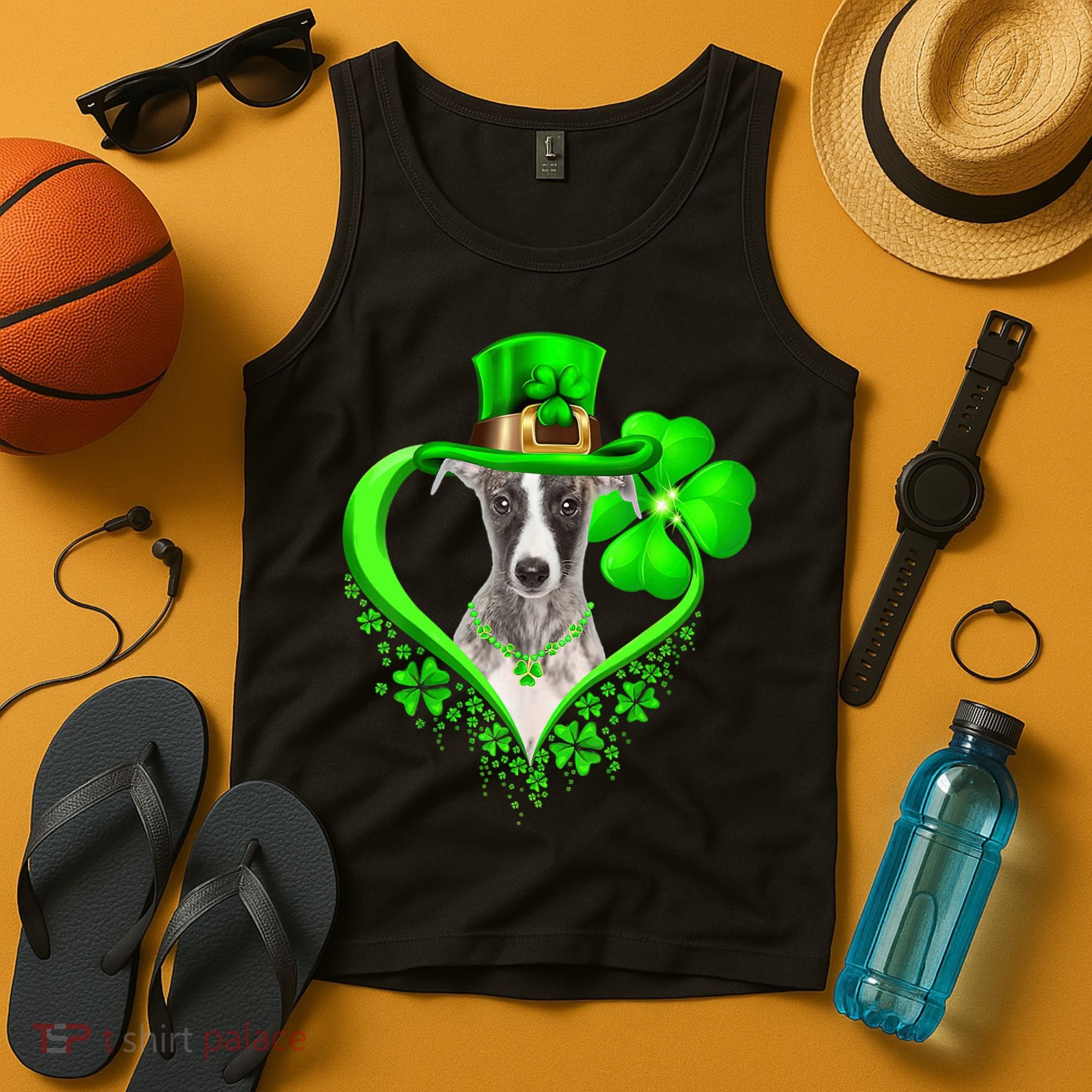 Whippet Dog St Patricks Day Lover Irish Shamrock Tank Top