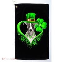 Whippet Dog St Patricks Day Lover Irish Shamrock Golf Towel thumb 0