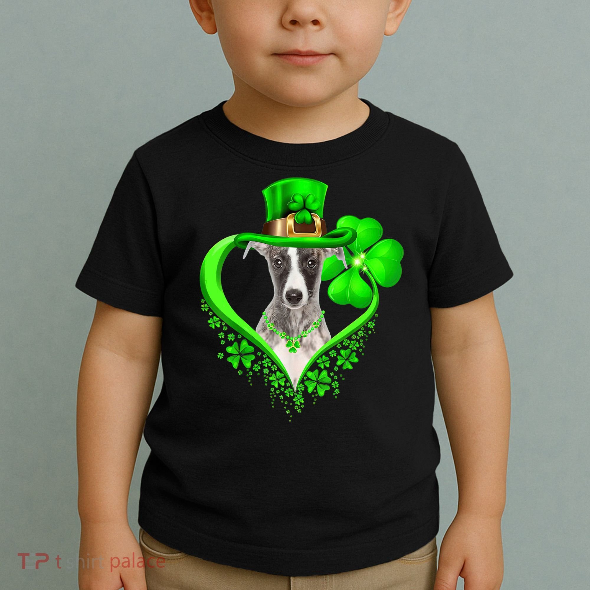 Whippet Dog St Patricks Day Lover Irish Shamrock Toddler T-Shirt