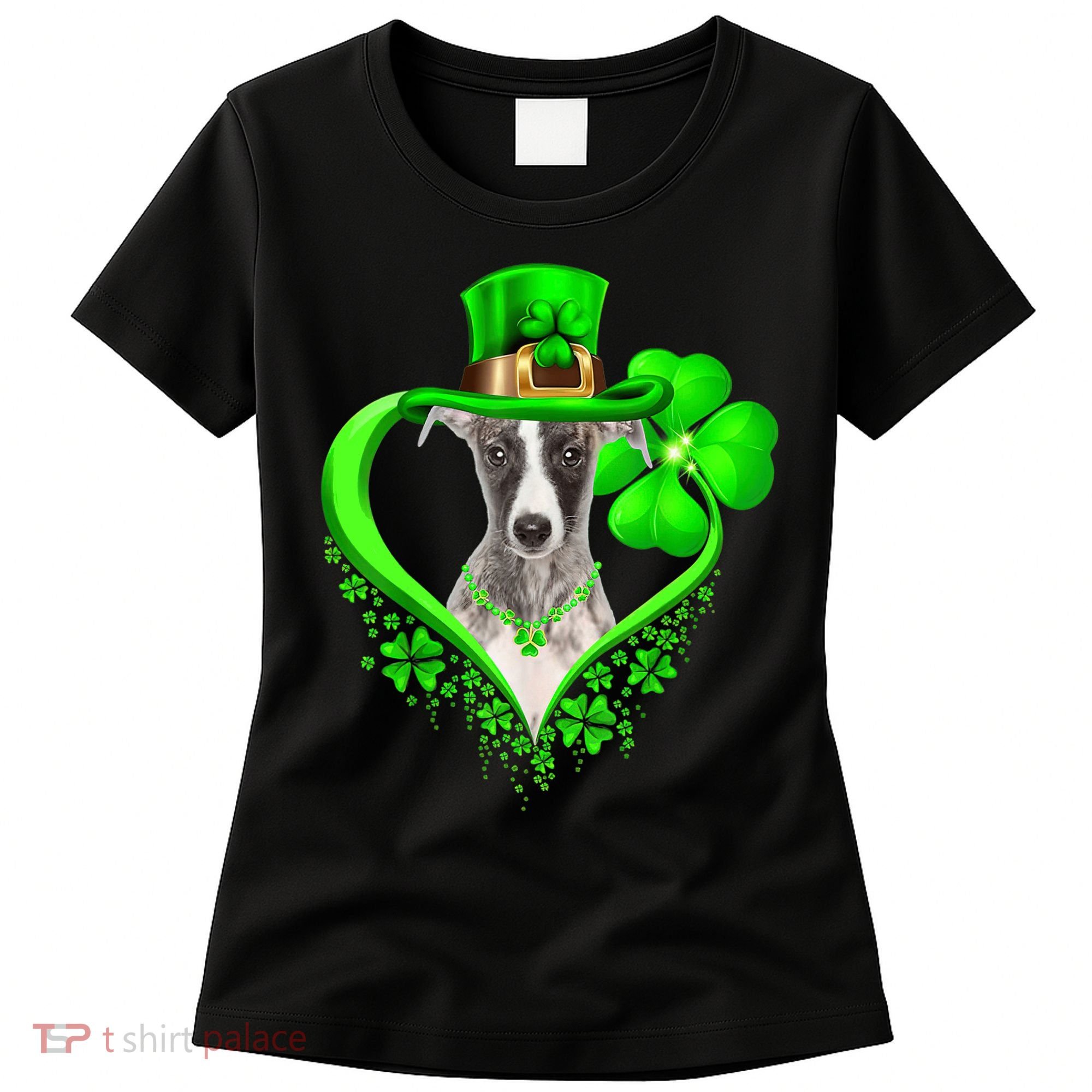 Whippet Dog St Patricks Day Lover Irish Shamrock Women's T-Shirt