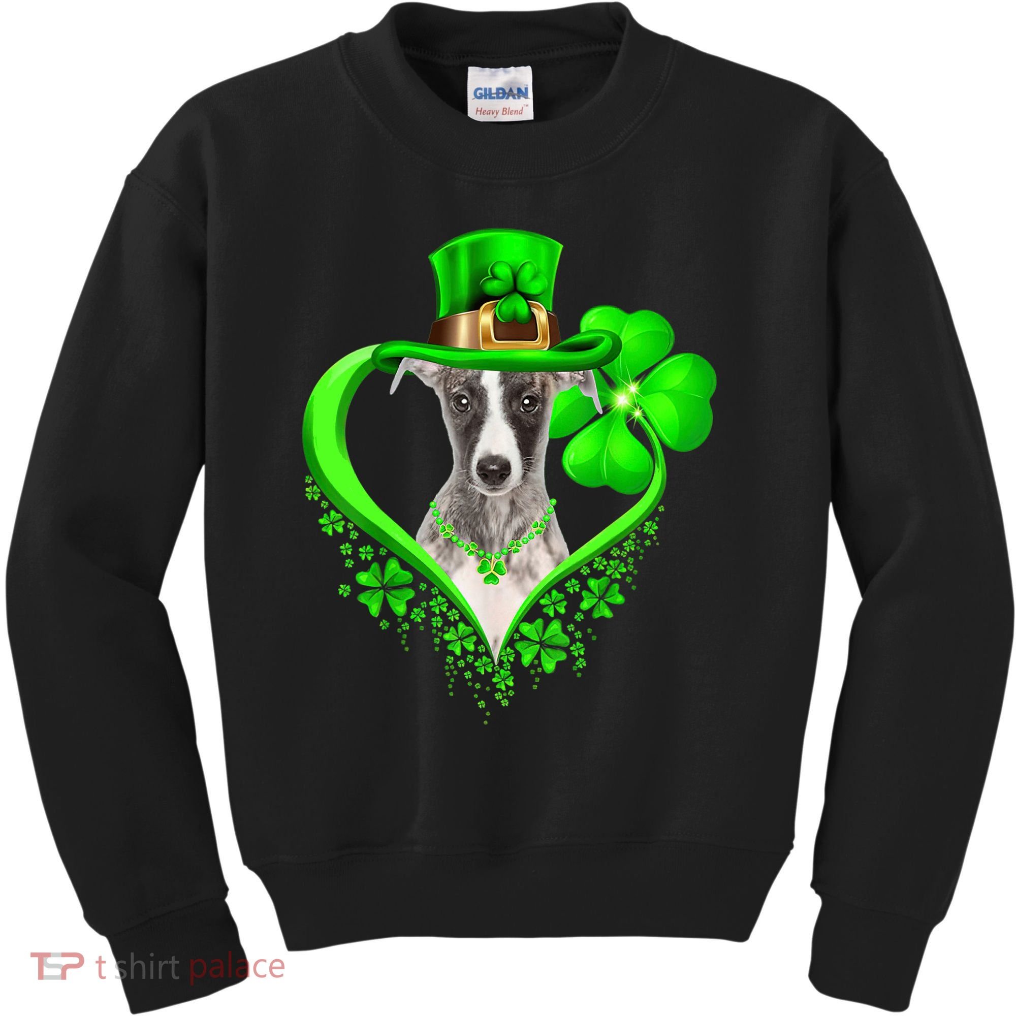 Whippet Dog St Patricks Day Lover Irish Shamrock Kids Sweatshirt