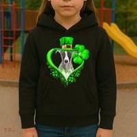 Whippet Dog St Patricks Day Lover Irish Shamrock Kids Hoodie thumb 3