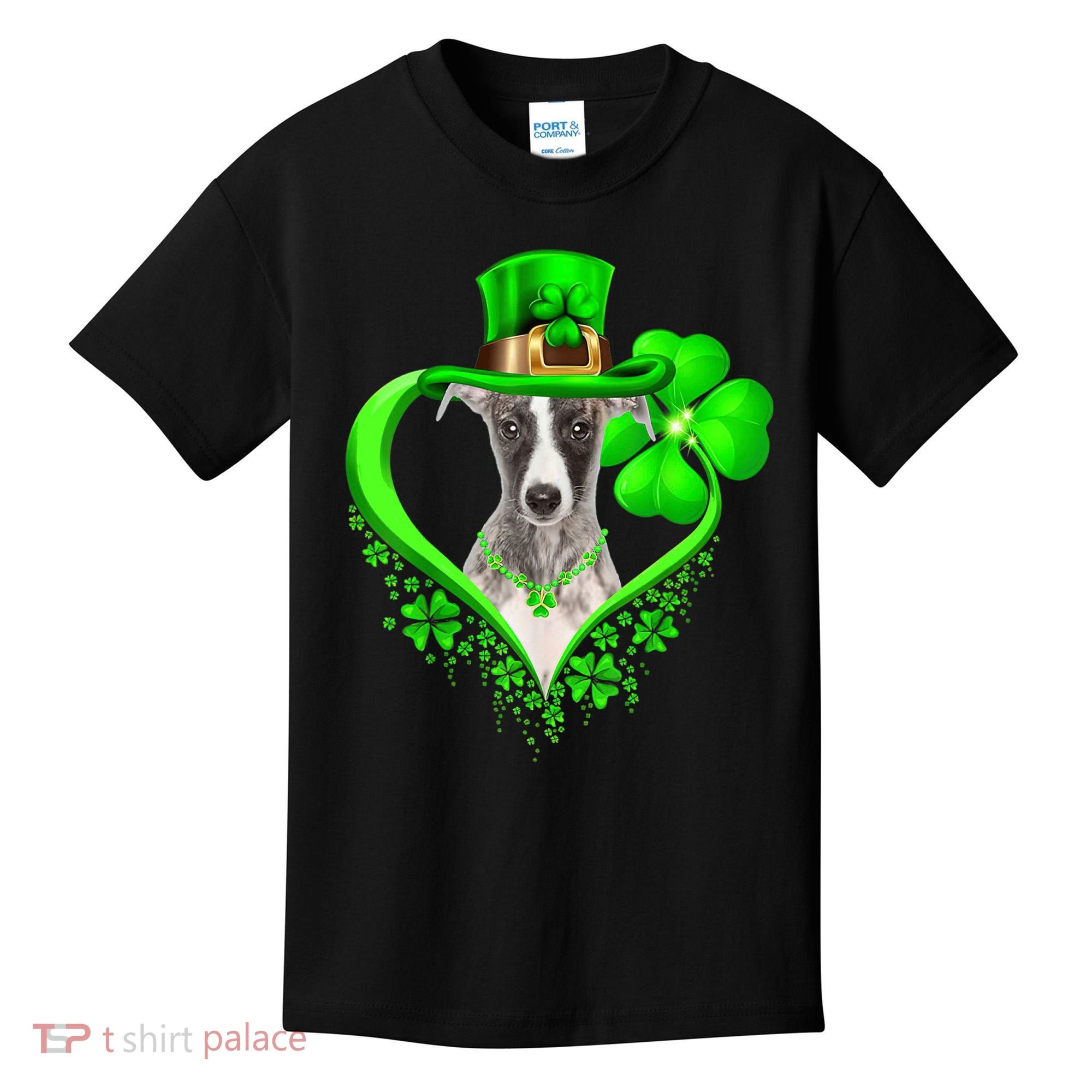 Whippet Dog St Patricks Day Lover Irish Shamrock Kids T-Shirt