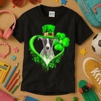 Whippet Dog St Patricks Day Lover Irish Shamrock Kids T-Shirt thumb 3