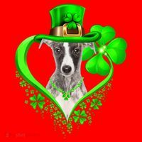 Whippet Dog St Patricks Day Lover Irish Shamrock Santa Hat thumb 1