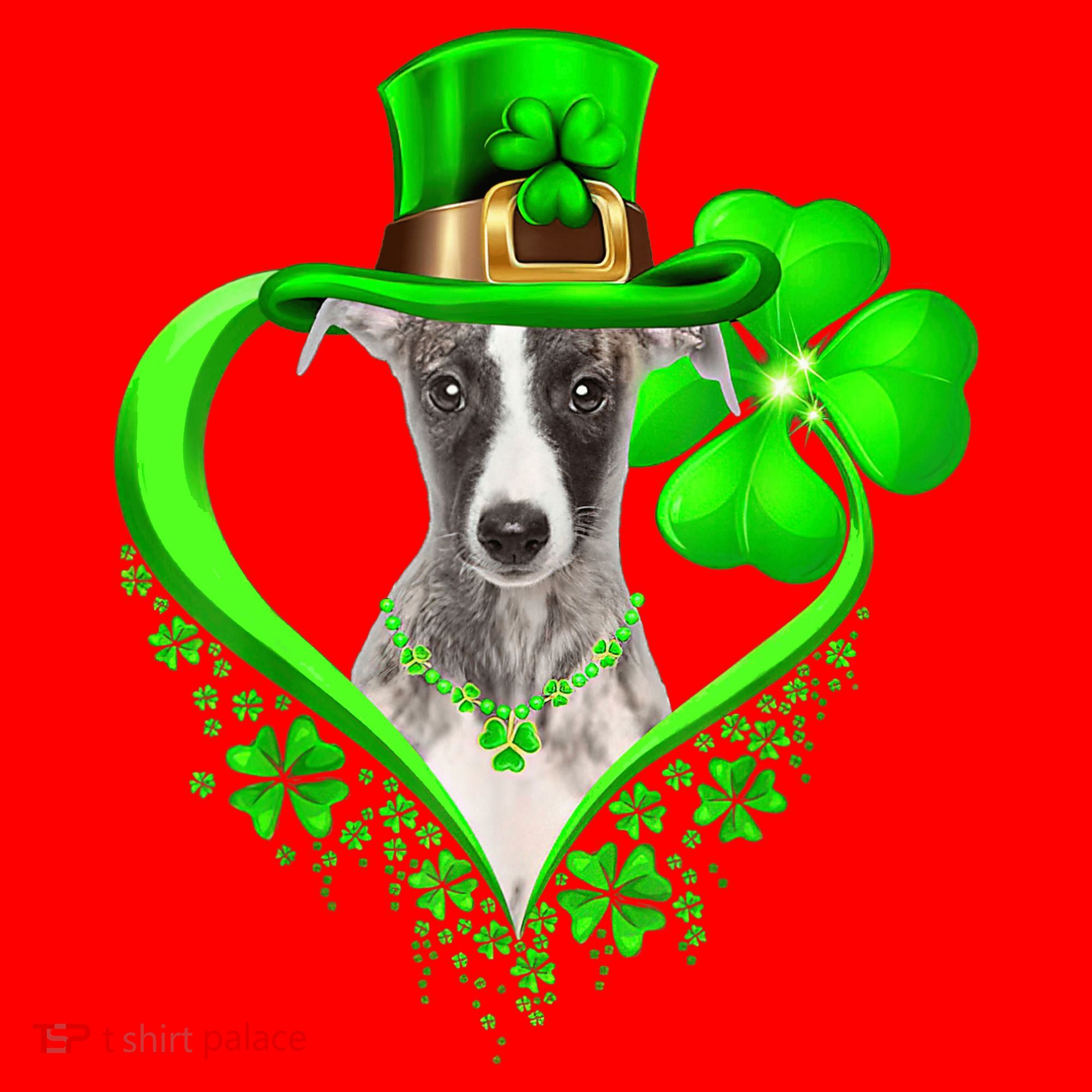 Whippet Dog St Patricks Day Lover Irish Shamrock Santa Hat