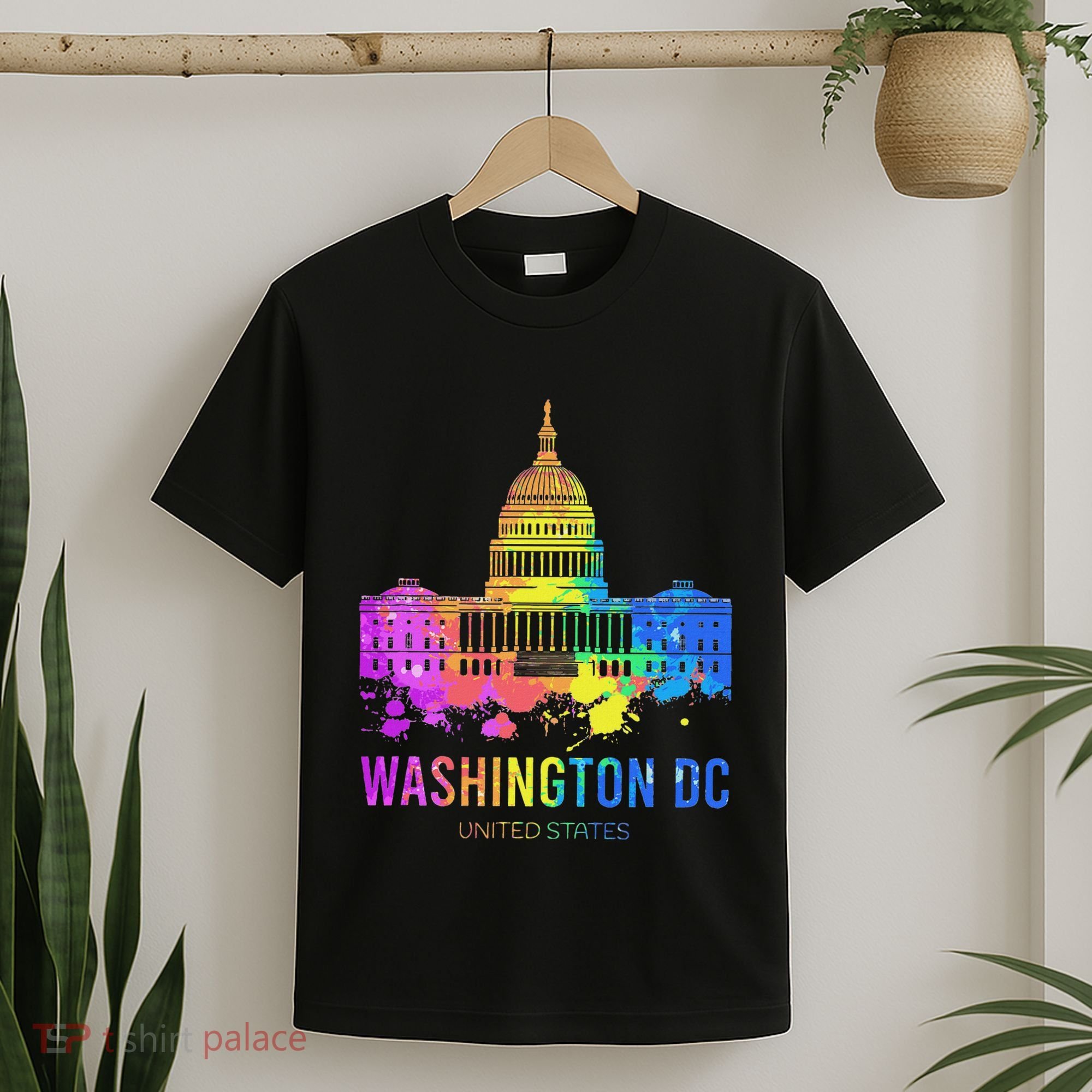 Washington Dc Skyline Watercolor Souvenirs Us Capitol T-Shirt