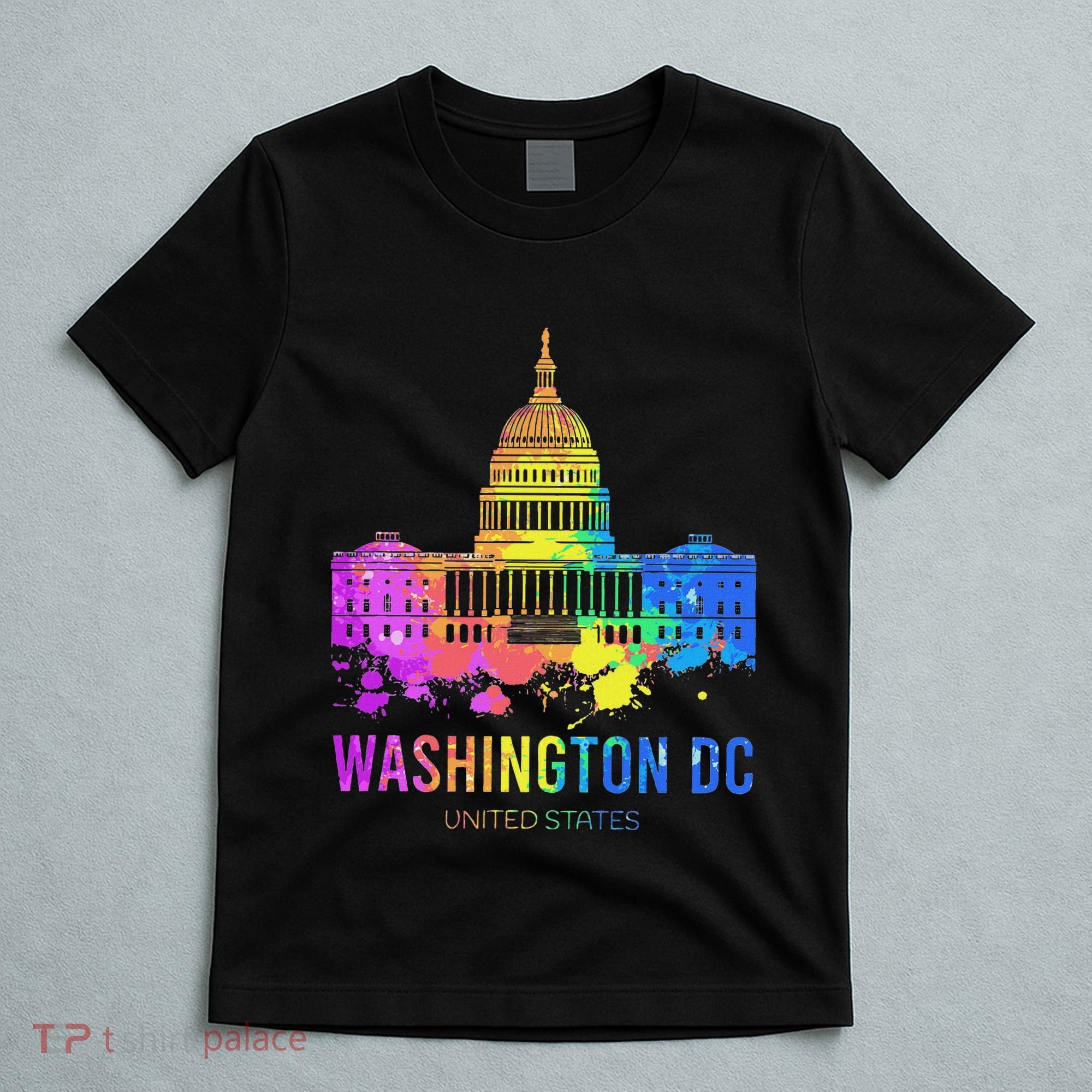 Washington Dc Skyline Watercolor Souvenirs Us Capitol T-Shirt
