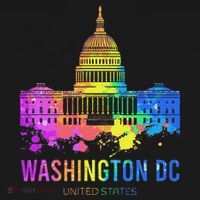 Washington Dc Skyline Watercolor Souvenirs Us Capitol T-Shirt thumb 7