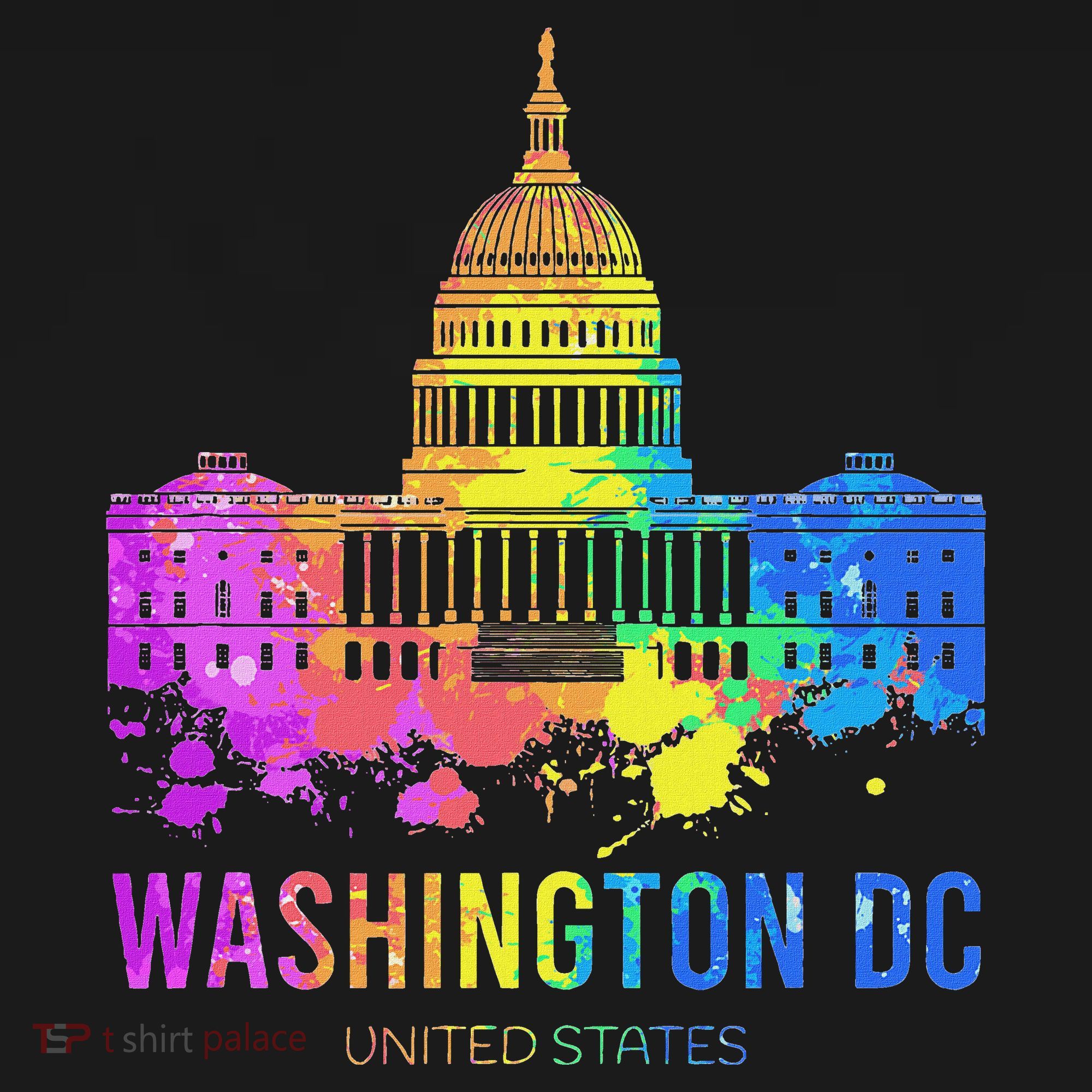 Washington Dc Skyline Watercolor Souvenirs Us Capitol T-Shirt