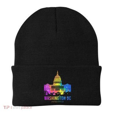 Washington Dc Skyline Watercolor Souvenirs Us Capitol Beanie