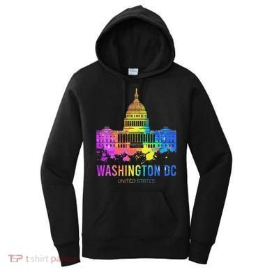 Washington Dc Skyline Watercolor Souvenirs Us Capitol Women's Hoodie