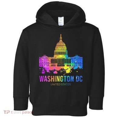 Washington Dc Skyline Watercolor Souvenirs Us Capitol Toddler Hoodie
