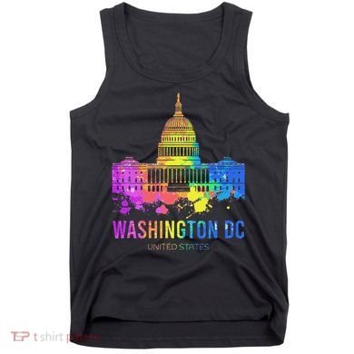 Washington Dc Skyline Watercolor Souvenirs Us Capitol Tank Top