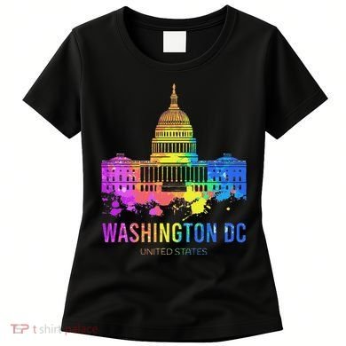 Washington Dc Skyline Watercolor Souvenirs Us Capitol Women's T-Shirt