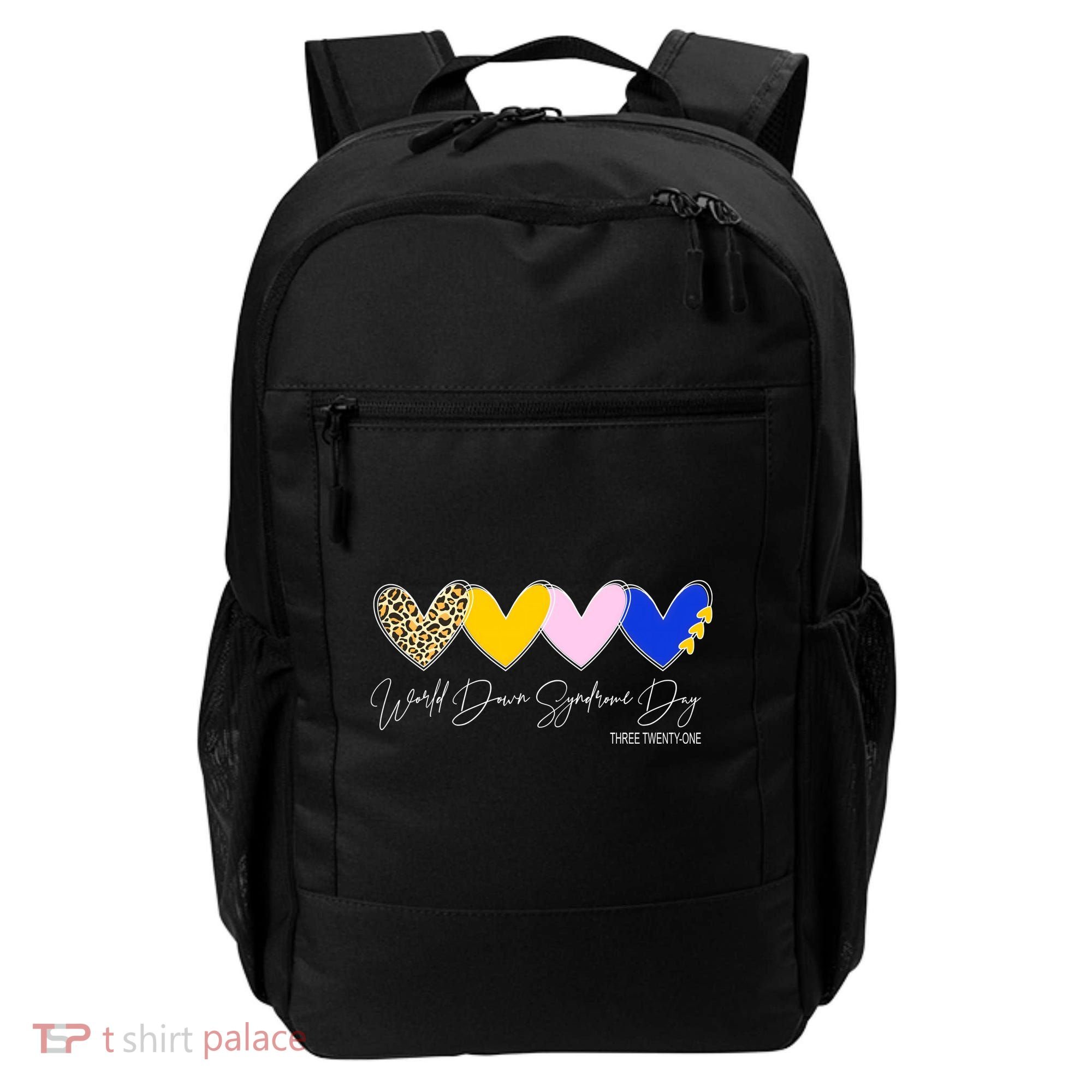 World Down Syndrome Day March 21st Awareness Heart Backpack