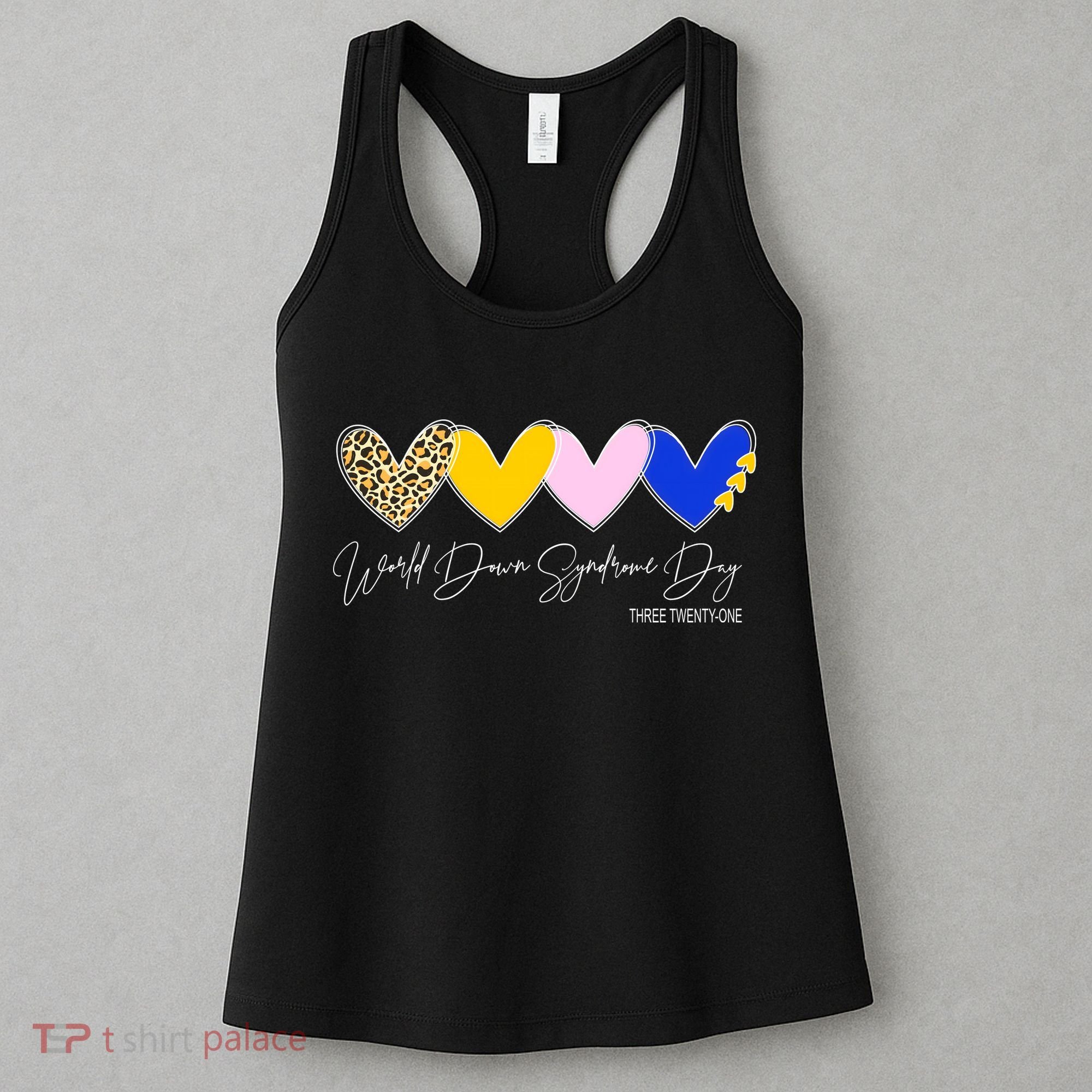 World Down Syndrome Day March 21st Awareness Heart Women's Tank Top