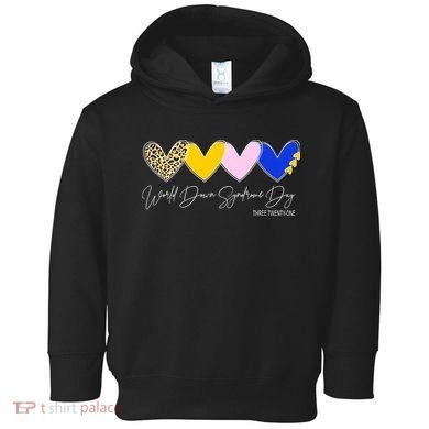 World Down Syndrome Day March 21st Awareness Heart Toddler Hoodie