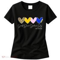 World Down Syndrome Day March 21st Awareness Heart Women's T-Shirt thumb 0