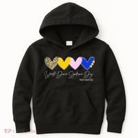 World Down Syndrome Day March 21st Awareness Heart Kids Hoodie thumb 0