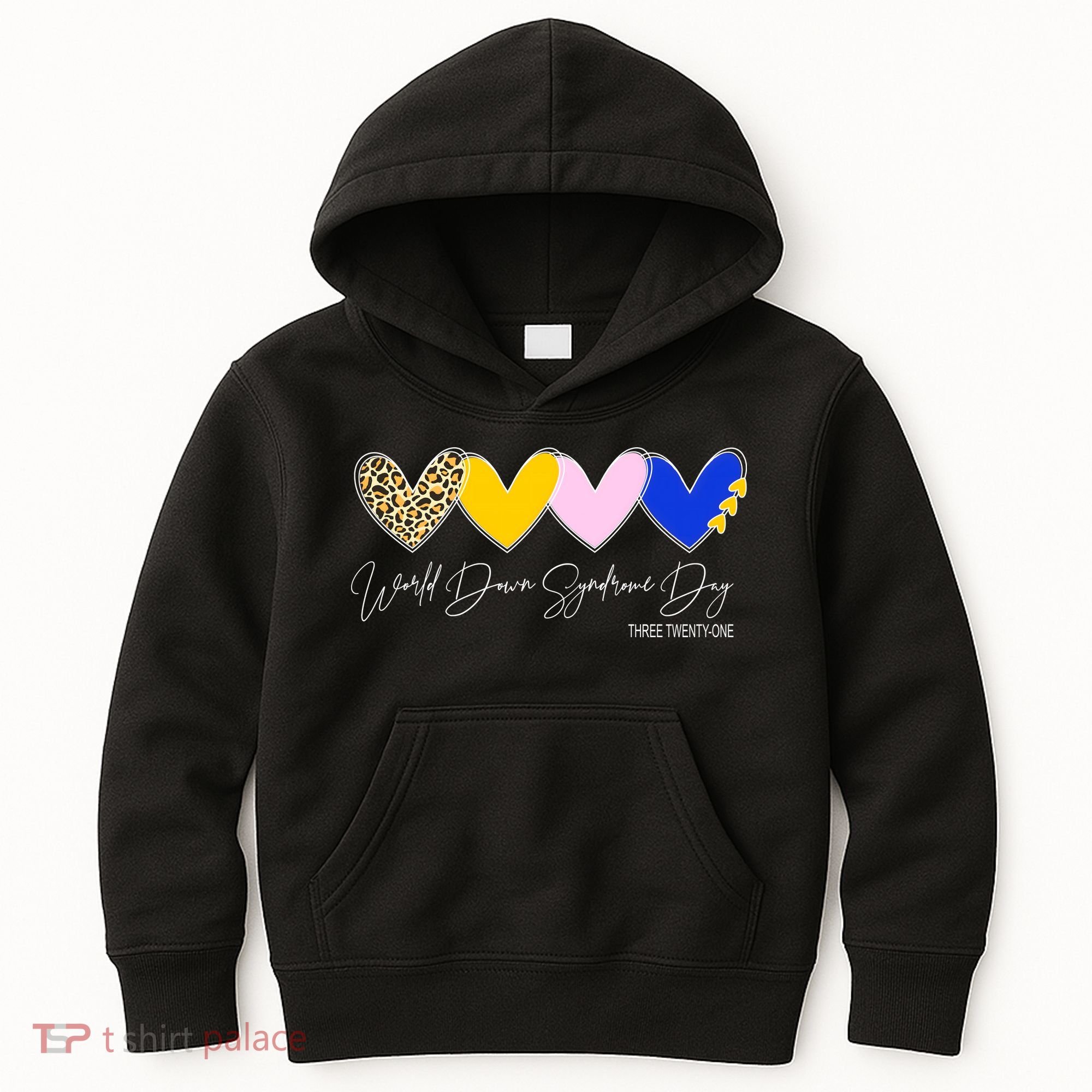 World Down Syndrome Day March 21st Awareness Heart Kids Hoodie