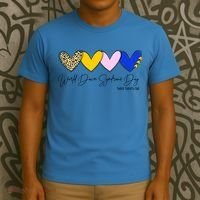 World Down Syndrome Day March 21st Awareness Heart T-Shirt thumb 3