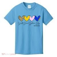 World Down Syndrome Day March 21st Awareness Heart Kids T-Shirt thumb 0