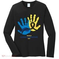 World Down Syndrome Day Handprint Awareness Women's Long Sleeve Shirt thumb 0