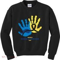 World Down Syndrome Day Handprint Awareness Kids Sweatshirt thumb 0