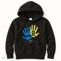 World Down Syndrome Day Handprint Awareness Kids Hoodie thumb 0