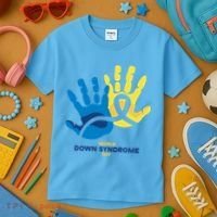 World Down Syndrome Day Handprint Awareness Kids T-Shirt thumb 3