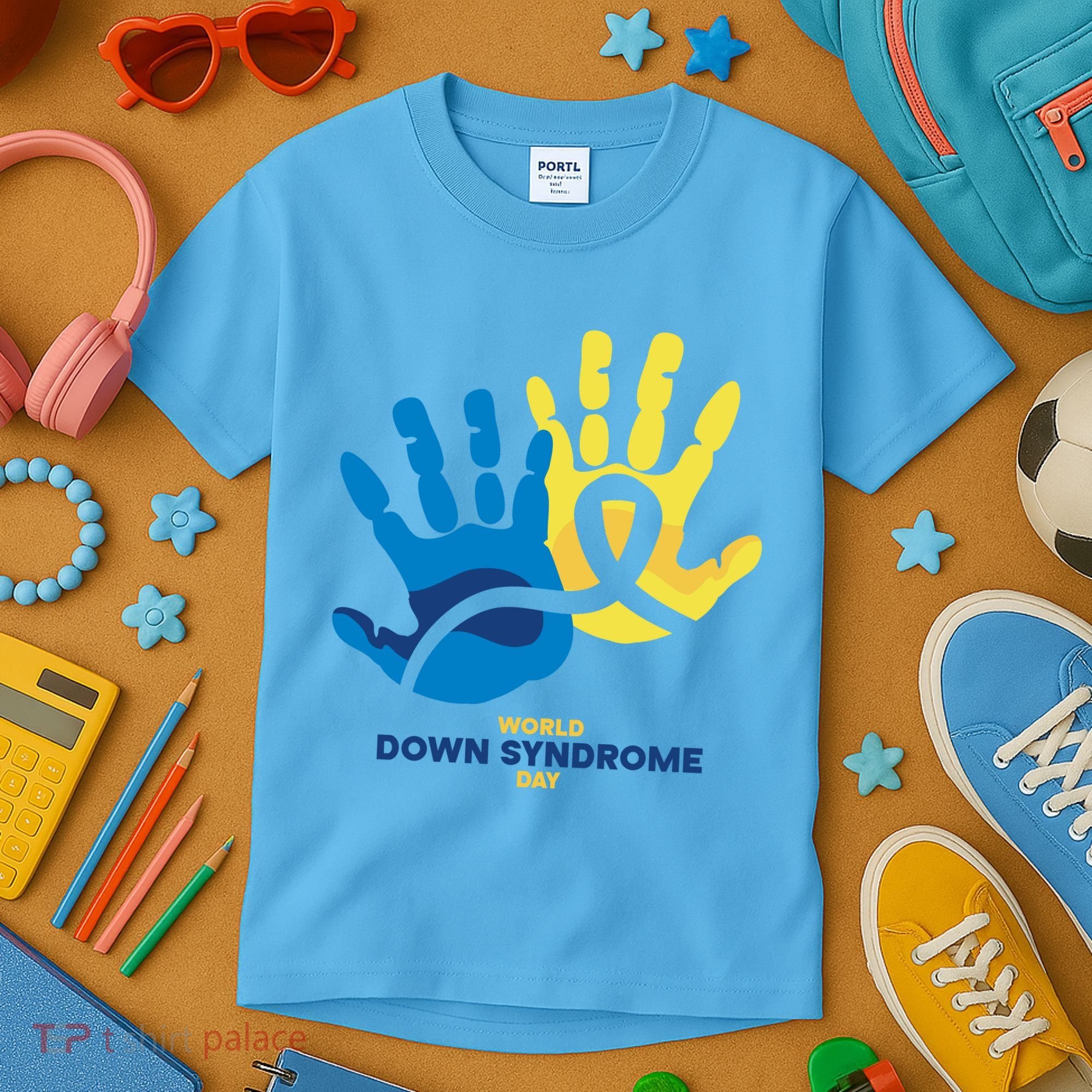 World Down Syndrome Day Handprint Awareness Kids T-Shirt