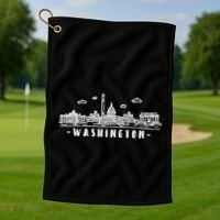 Washington Dc Skyline Golf Towel thumb 1
