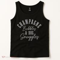 Womens Dog Snuggles & Champagne Bubbles Funny Cute Dog Lover Tank Top thumb 2