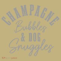 Womens Dog Snuggles & Champagne Bubbles Funny Cute Dog Lover Sweatshirt thumb 2