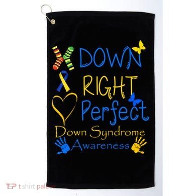 World Down Syndrome Day Awareness Socks Down Right Perfect Gift Golf Towel