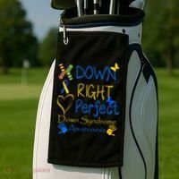 World Down Syndrome Day Awareness Socks Down Right Perfect Gift Golf Towel thumb 2