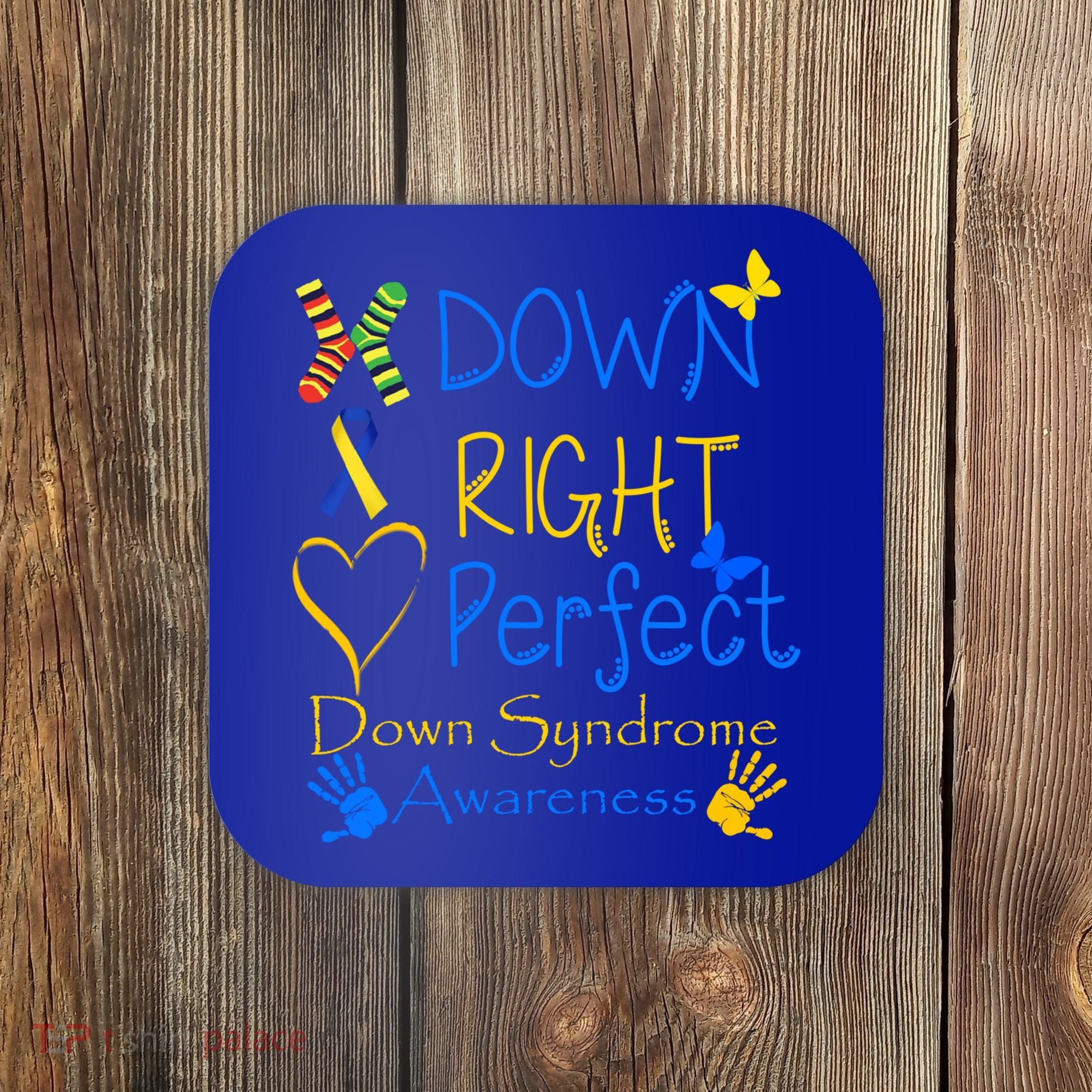 World Down Syndrome Day Awareness Socks Down Right Perfect Gift Coaster