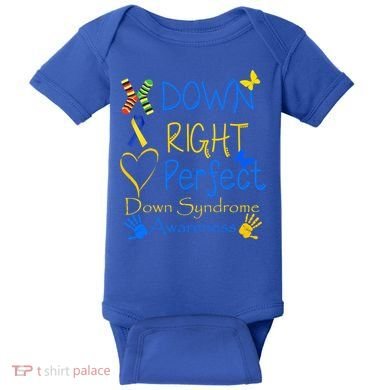 World Down Syndrome Day Awareness Socks Down Right Perfect Gift Baby Bodysuit