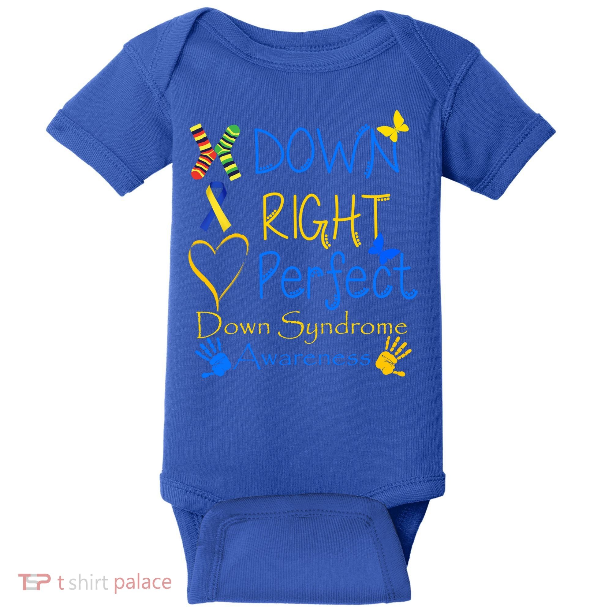World Down Syndrome Day Awareness Socks Down Right Perfect Gift Baby Bodysuit