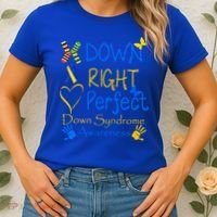 World Down Syndrome Day Awareness Socks Down Right Perfect Gift Women's T-Shirt thumb 2