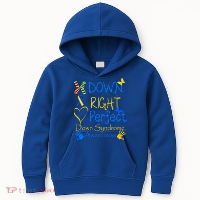 World Down Syndrome Day Awareness Socks Down Right Perfect Gift Kids Hoodie