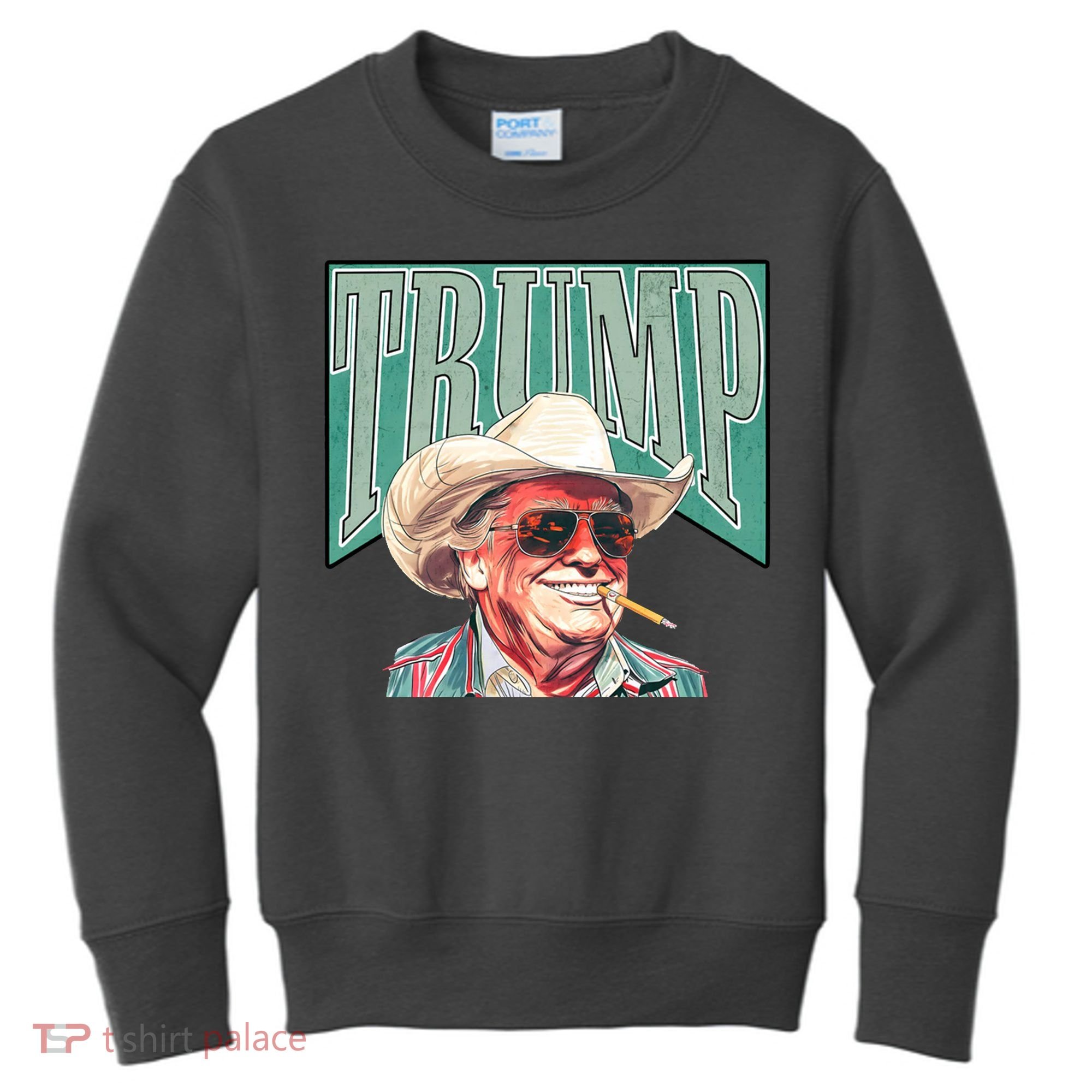 Western Donald Trump Cowboy Maga Kids Sweatshirt