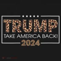 Womens Donald Trump 2024 Take America Back Leopard Print Gift Women T-Shirt thumb 7