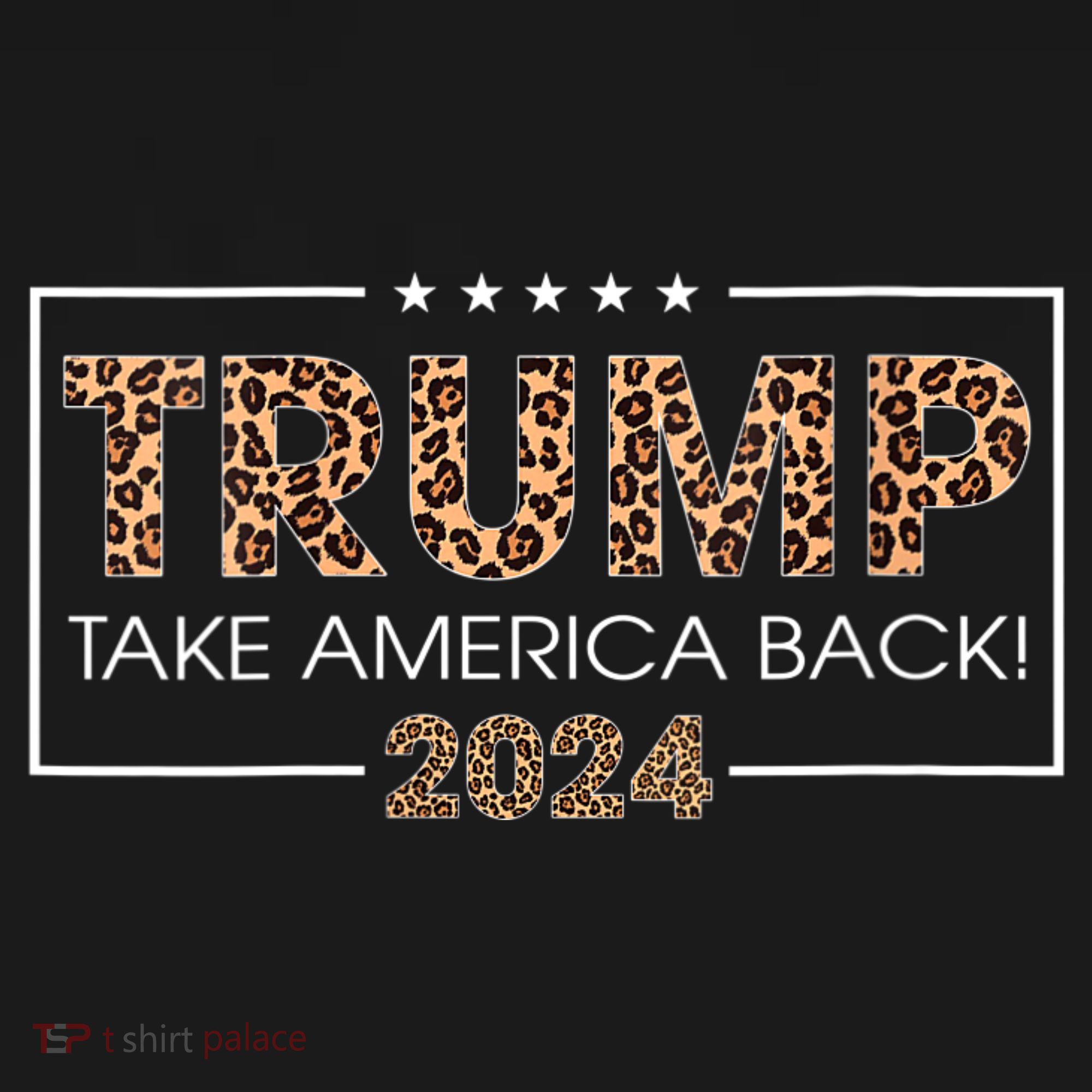 Womens Donald Trump 2024 Take America Back Leopard Print Gift Women T-Shirt