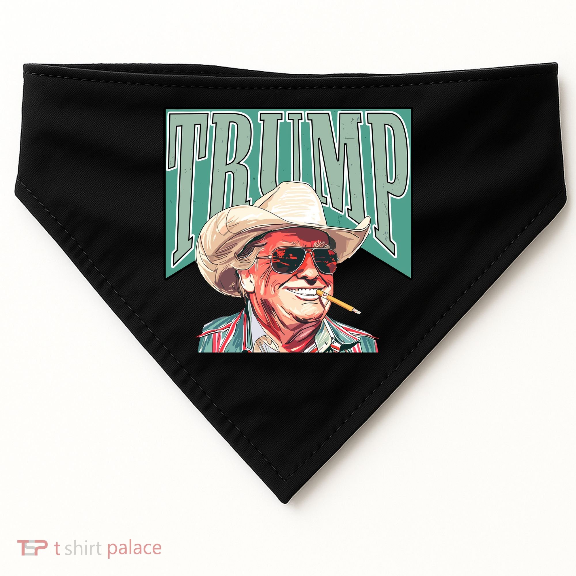 Western Donald Trump Cowboy Maga USA-Made Doggie Bandana
